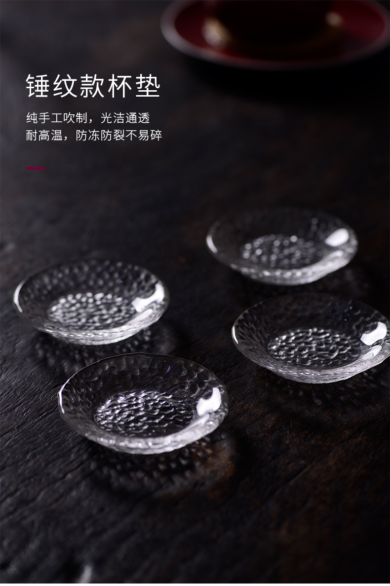 Cloud art of jingdezhen manual thickening Japanese coasters saucer transparent insulating mat cup tea taking with zero