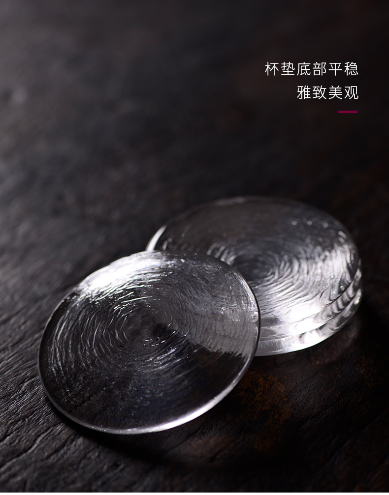 Cloud art of jingdezhen manual thickening Japanese coasters saucer transparent insulating mat cup tea taking with zero