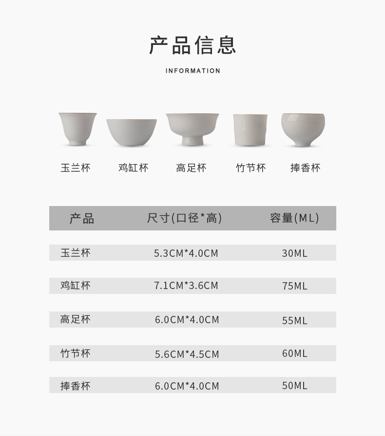 Thin cloud art of jingdezhen tire white porcelain bowl sample tea cup kung fu masters cup small cups cup single glass ceramic tea set