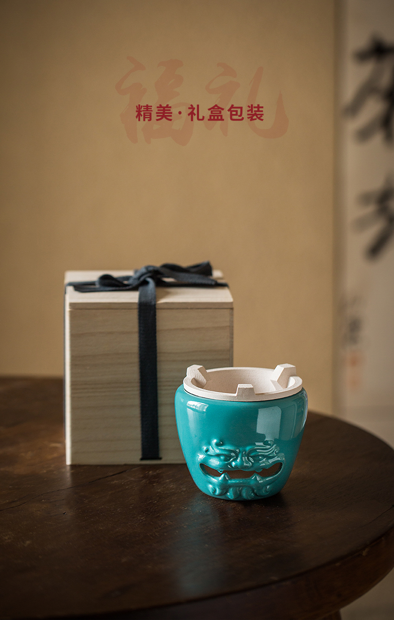 Cloud art of jingdezhen turquoise, ceramic tea stove cooking nien white pottery clay furnace, furnace alum red charcoal stove to boil tea set