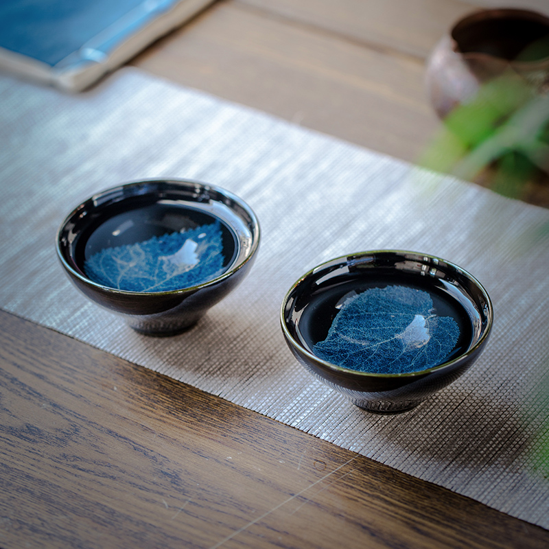 Cloud art of jingdezhen jizhou up konoha temmoku oil - lamp can individual building ceramic cups of tea light cup single cup tea service master