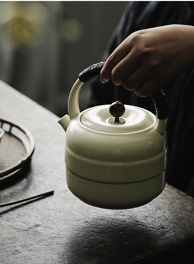 Cloud jingdezhen pure manual soda glazed pottery pot of ablation pot of boiled tea pot to girder on kung fu tea set for