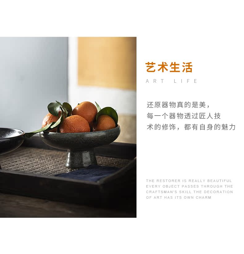 Cloud art of jingdezhen high lamp that restore ancient ways of creative ceramic fruit bowl, tall sashimi dish tea tray in furnishing articles