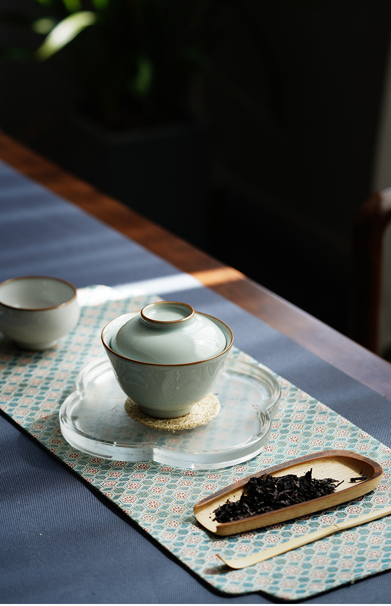 Cloud jingdezhen pure manual operation your up tureen open a piece of ice to crack the porcelain bowl kung fu tea tureen tea bowl