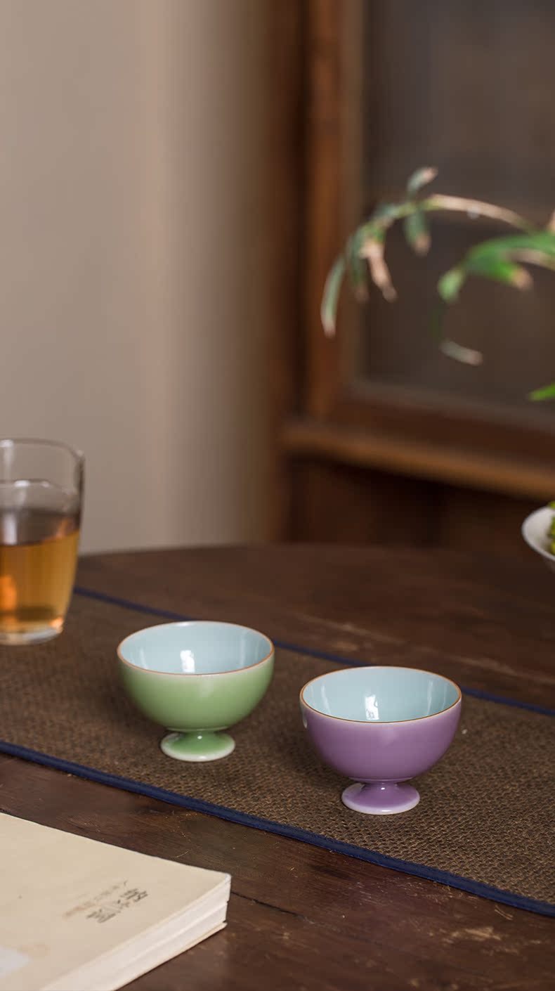 Cloud art of jingdezhen manual temperature ore color glaze sample tea cup cup personal single CPU master cup kung fu tea set