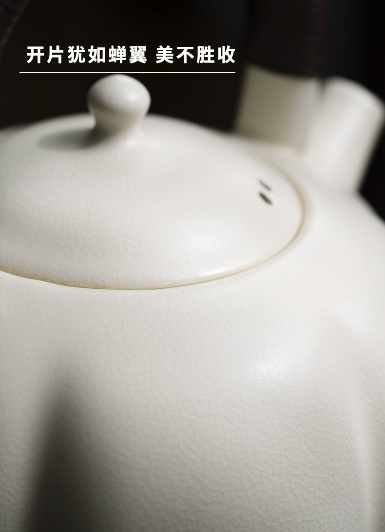 Cloud operation manual soda glaze white clay teapot electric TaoLu large earthen POTS tea kettle kung fu tea set