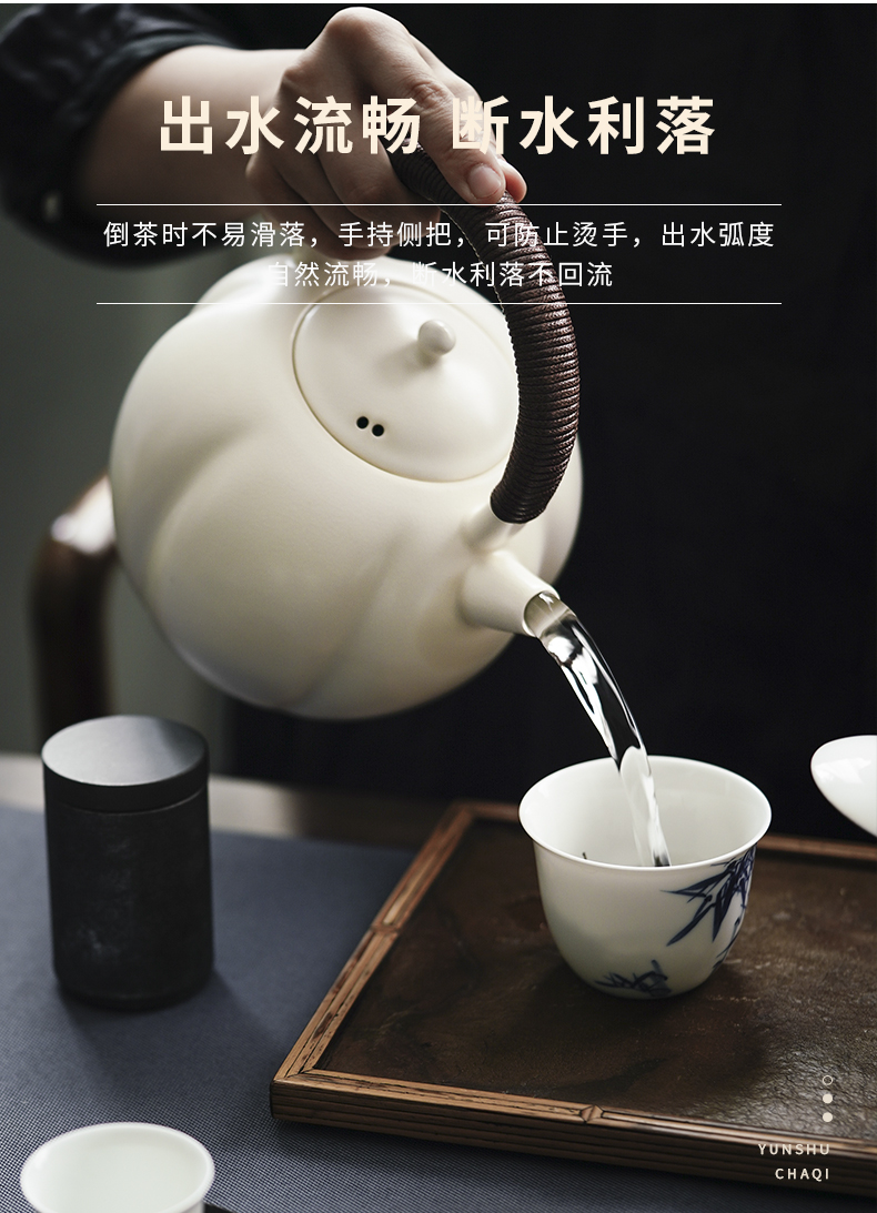 Cloud operation manual soda glaze white clay teapot electric TaoLu large earthen POTS tea kettle kung fu tea set