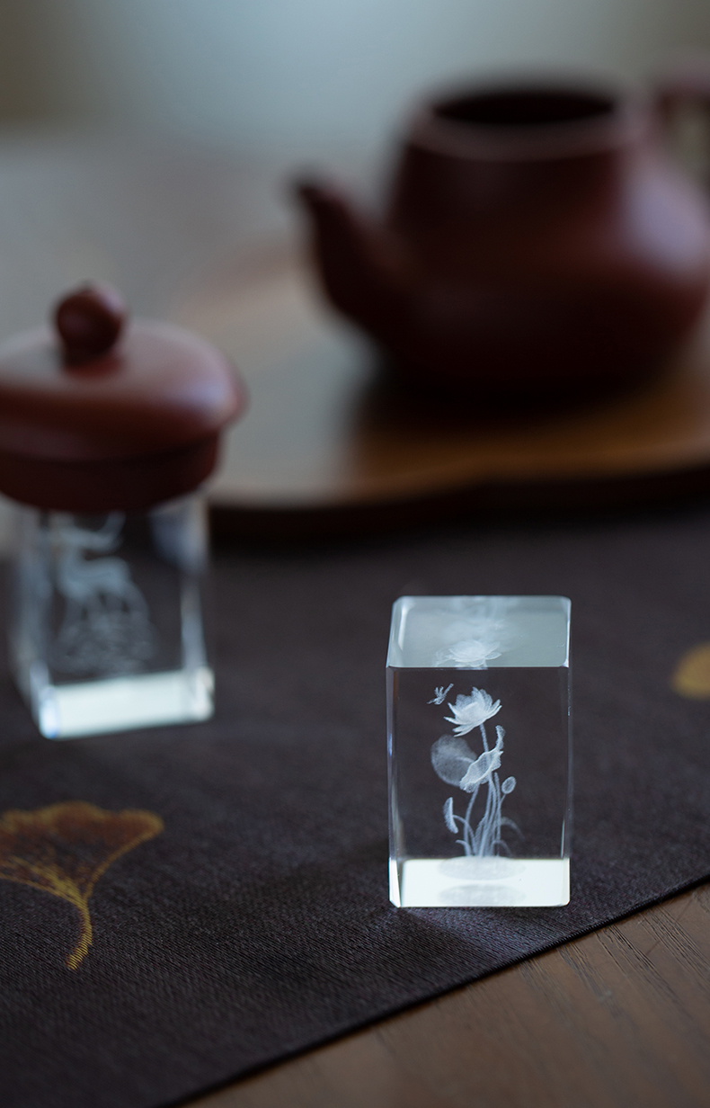 Chinese style crystal glass shelve the teapot GaiWanCha lid are it furnishing articles cover buy tea tea accessories