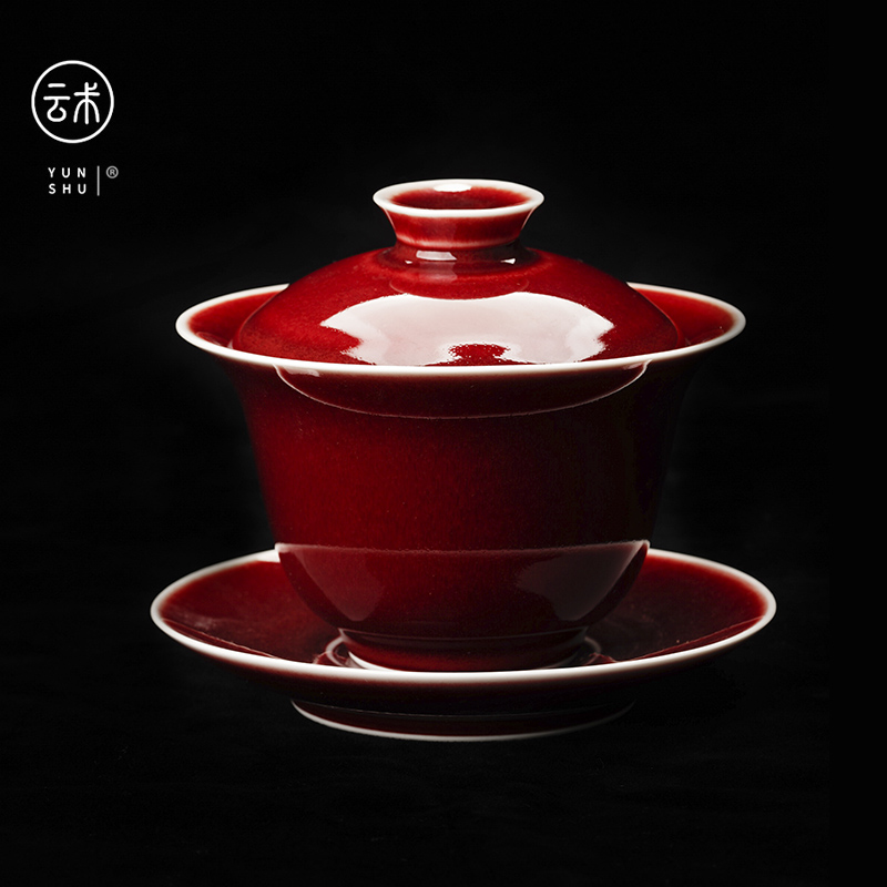 Yunshu Jingdezhen Langhong phenomenon level ceramic lid bowl large kung fu teacup tea cup tea cup tea bowl three only cover bowl