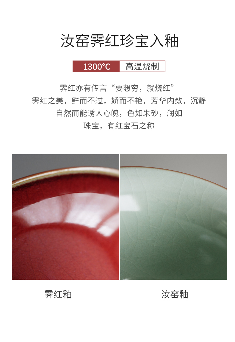 Cloud jingdezhen manual ji red your up operation three tureen slicing can only keep ceramic tureen tea bowl of kung fu