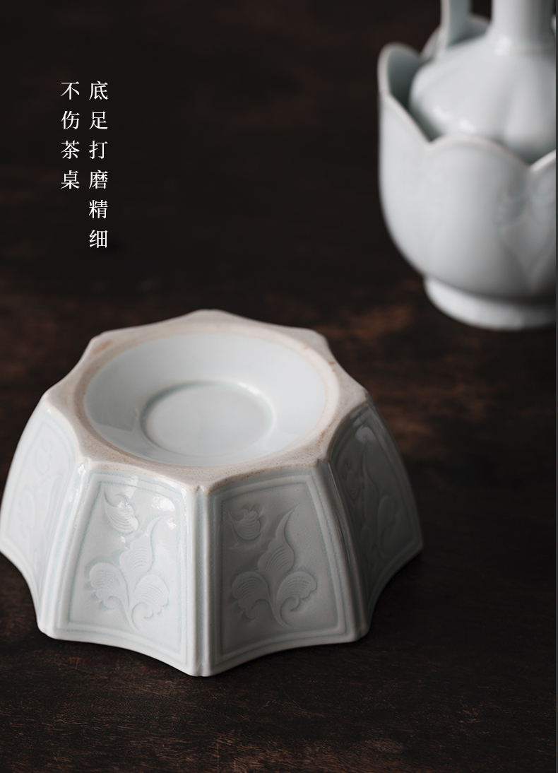 Art of jingdezhen imitation song dynasty style typeface of cloud shadow blue all hand carved kung fu tea tea to wash in hot water writing brush washer cylinder accessories