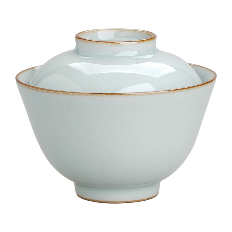 Cloud jingdezhen pure manual operation your up tureen open a piece of ice to crack the porcelain bowl kung fu tea tureen tea bowl