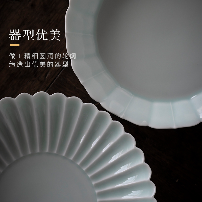 Cloud art of jingdezhen pure manual shadow green single glaze color glaze POTS dry mercifully machine of grain kung fu tea set