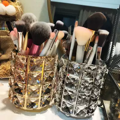 Makeup brush storage tube portable out art student Crystal eyebrow pencil eye shadow brush bucket cosmetics desktop rack