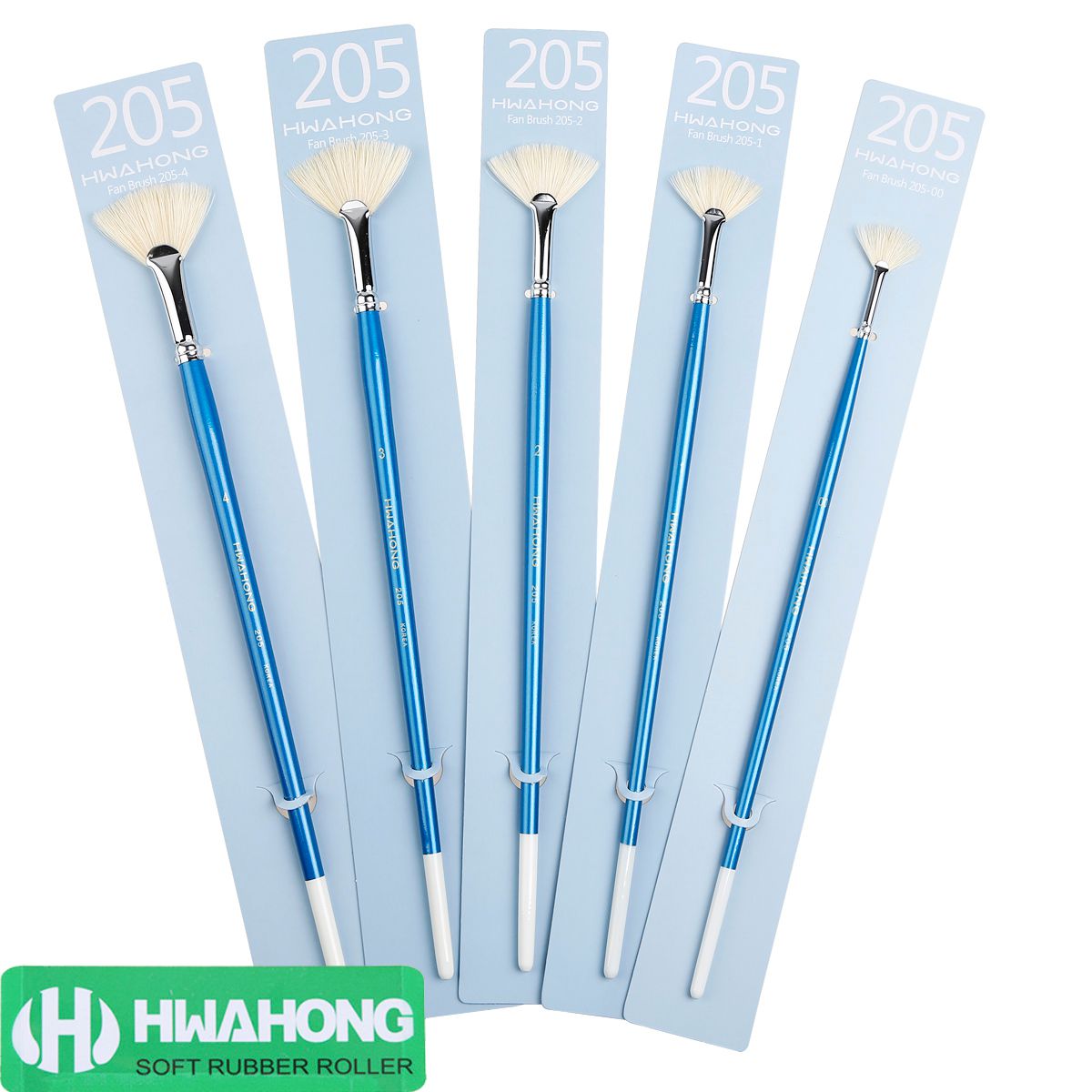 Korean Hwahong Huahong 205 Fan Pen Long Rod Pig Mane Oil Brush Umbrella Pen Gouache Acrylic Pen