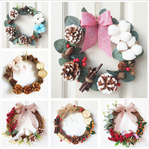 Wreath Rattan ring Christmas decoration Door hanging ornament Creative woven hanging material Rattan handmade material diy