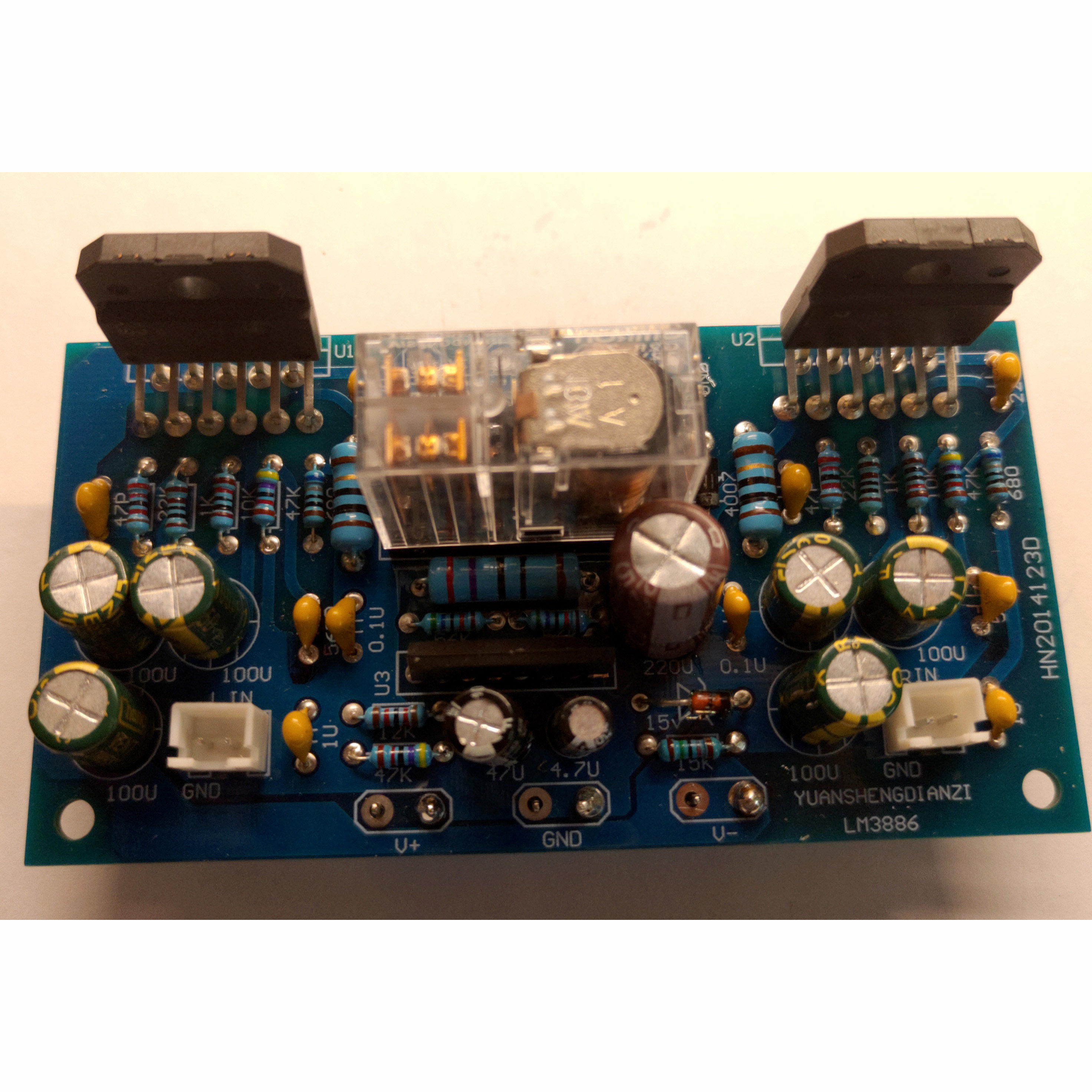 LM3886 Two-channel audiophile amplifier board with speaker protection (BTL mono to)empty board parts