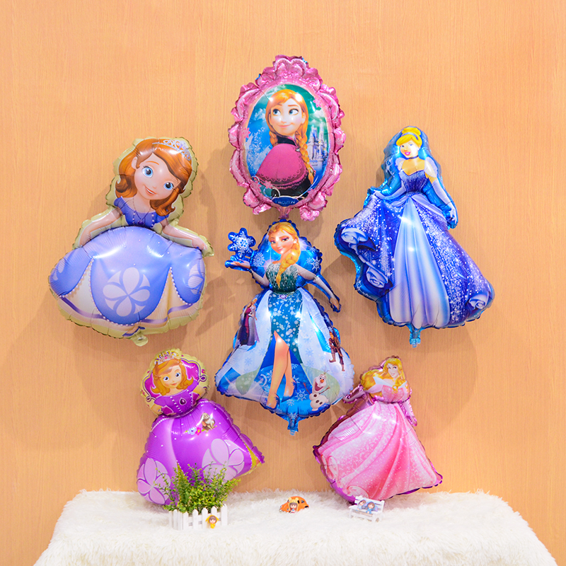 Children's birthday decoration balloons Baby party scene decoration supplies Frozen cartoon princess aluminum film balloons