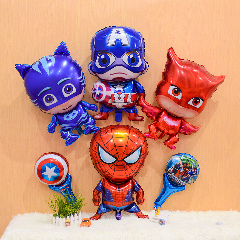Spider Man Aluminum Film Balloons Movie Children Cartoon Birthday Balloon Placement Decorative supplies Cartoon American Captain