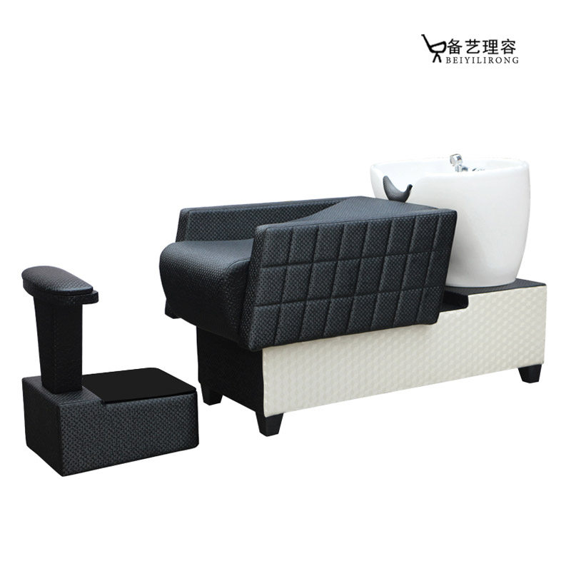 Manufacturer hair salon shampoo bed Hair salon special flushing punch bed half lying ceramic hair salon shampoo chair