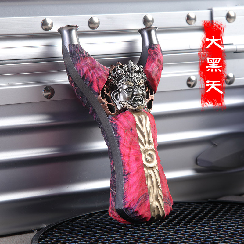 Flying Tiger curing wood recurve pure hand high-grade precision outdoor titanium alloy TC21 slingshot competitive flat leather band elastic worker