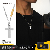 RAWNESS Cross Necklace-Speed and Furious Hip Hop Diablo Pendant Mens Diamond Lone Star choker