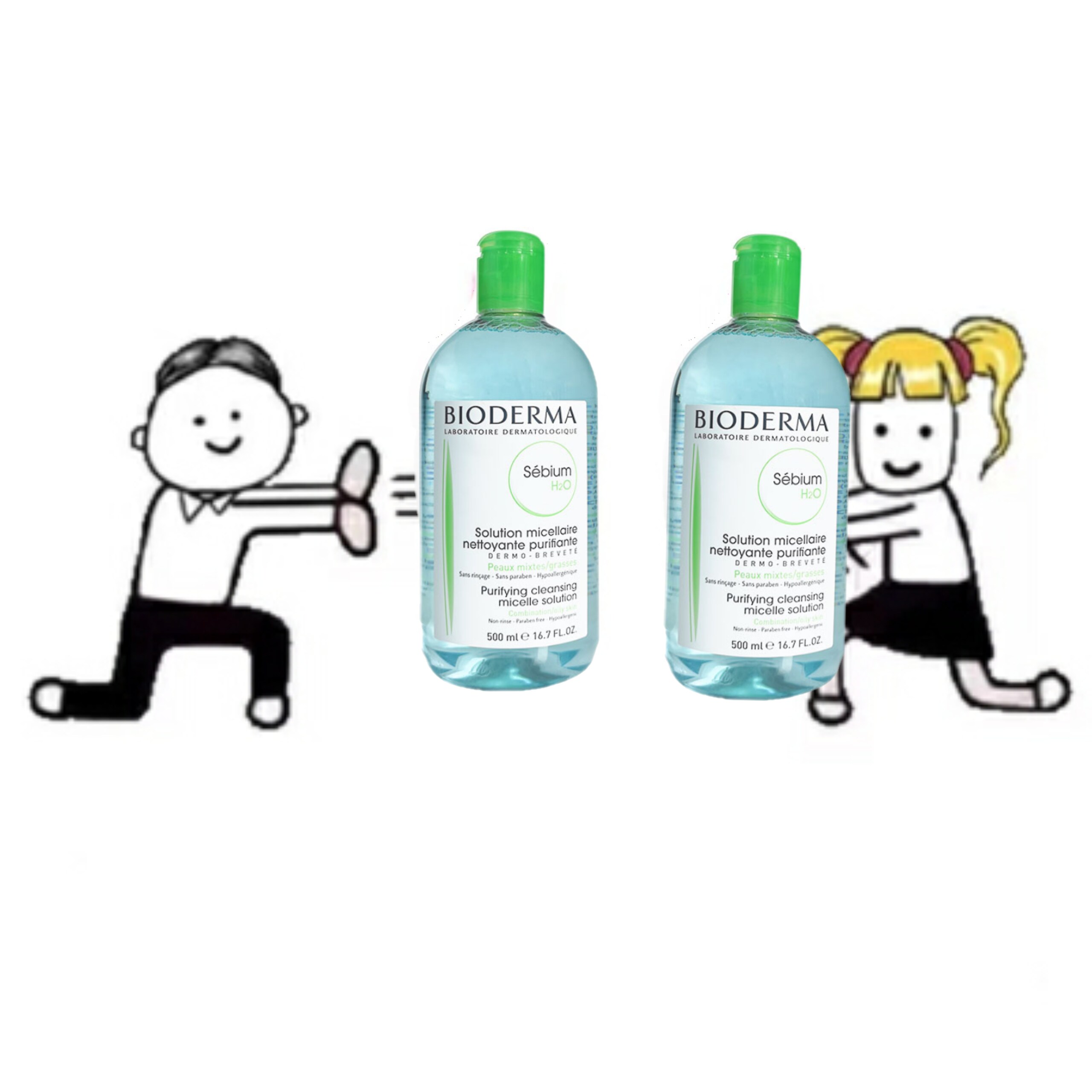 Spot ~ French Bioderma Bederma makeup remover powder 500ml blue water oil pox muscle