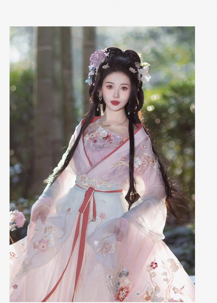 Китайцы одежда наборы 新款原创【玉水轻鸾】刺绣吊带超仙汉服南北朝国风大典走秀明星款