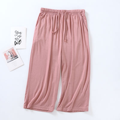 Autumn Modal pajama pants for women, thin seven-inch pants, large and loose ice silk yoga sports home pants, can be worn outside