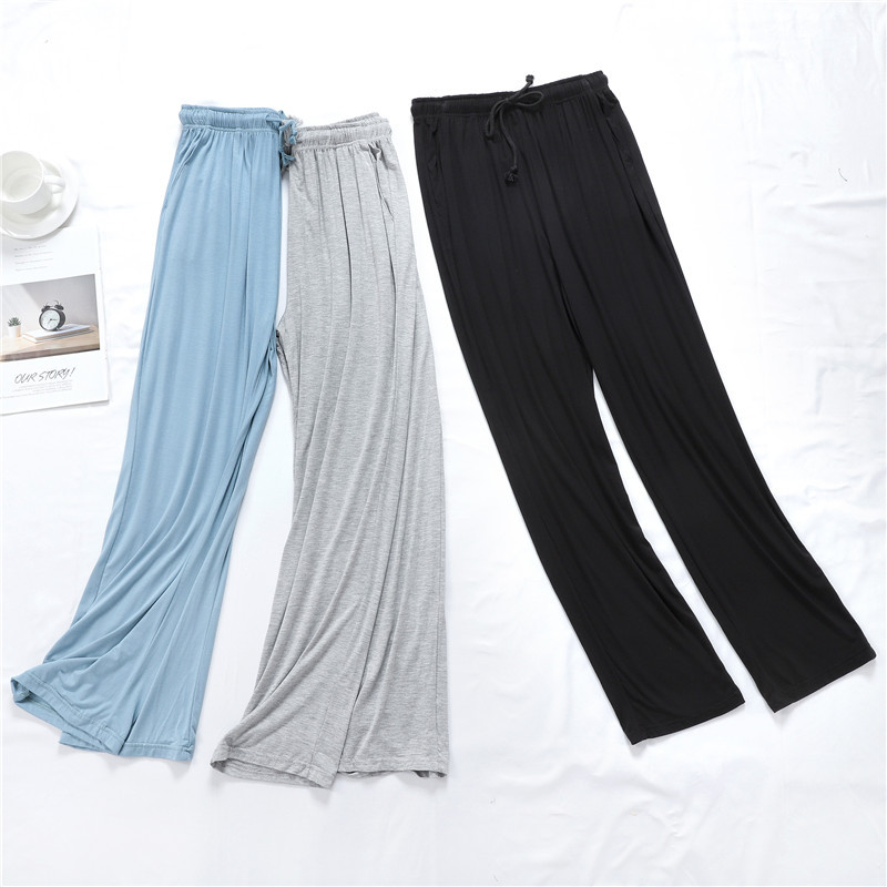 Modal Sleep Pants for Women and Men, Loose Fit, Large Size, Casual Ice Silk Drape, Air-Conditioned Home Pants, Suitable for Wearing Outside in Autumn and Winter