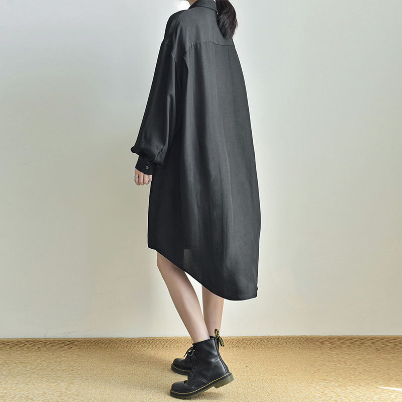 Mom, It Looks so Slimming! Cool and Drapey Triacetate Jacket, Thin Women's Spring/Summer Shirt Dress, Mid-Length, Sun-Protective, Plus Size Mom, It Looks so Slimming! Cool and Drapey Triacetate Jacket, Thin Women's Spring/Summer Shirt Dress, Mid-Length, Sun-Protective, Plus Size