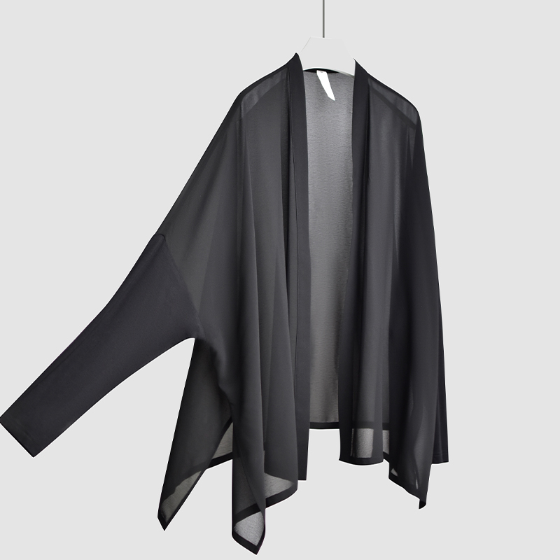 100% Silk Sun Protection Cardigan Jacket for Women, Summer Slimming Black Loose Mulberry Silk Shawl, Lazy Style, Plus Size 100% Silk Sun Protection Cardigan Jacket for Women, Summer Slimming Black Loose Mulberry Silk Shawl, Lazy Style, Plus Size