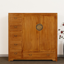 Bois massif chinois petite penderie Home Bedroom courte armoire Clôture Champ bois Enfants de petite famille Type de stockage Double porte Grande capacité