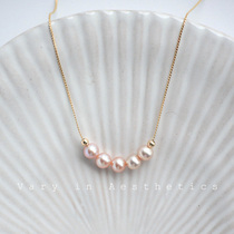 VIA simple temperament natural freshwater pearl smile necklace choker short sweater chain female senior gift