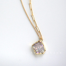 VIA niche design European and American cold ins Wind Crystal original stone necklace sweater chain long versatile simple Female