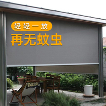 Electric roller blind outdoor pavilion heat insulation sun protection intelligent lift roller blind semi-shading anti-mosquito sunshade retractable roller blind
