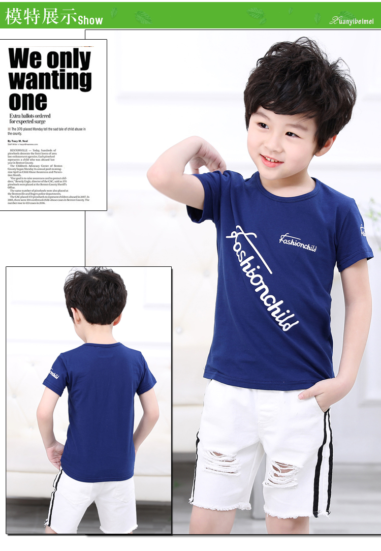 Trẻ em ngắn tay t-shirt cotton nam áo sơ mi Hàn Quốc phiên bản của dưới cùng của cậu bé lỏng mùa hè nữ 6 quần áo trẻ em 3 tuổi 5 áo mới