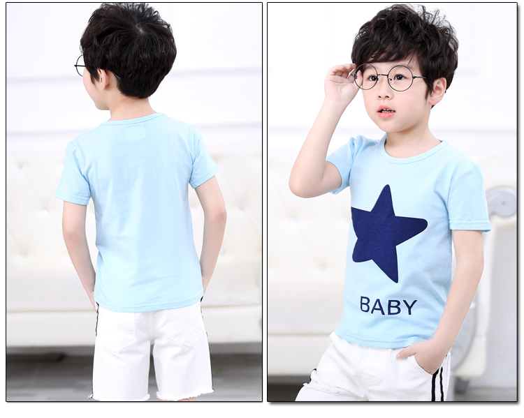 Trẻ em ngắn tay t-shirt cotton nam áo sơ mi Hàn Quốc phiên bản của dưới cùng của cậu bé lỏng mùa hè nữ 6 quần áo trẻ em 3 tuổi 5 áo mới áo trẻ em