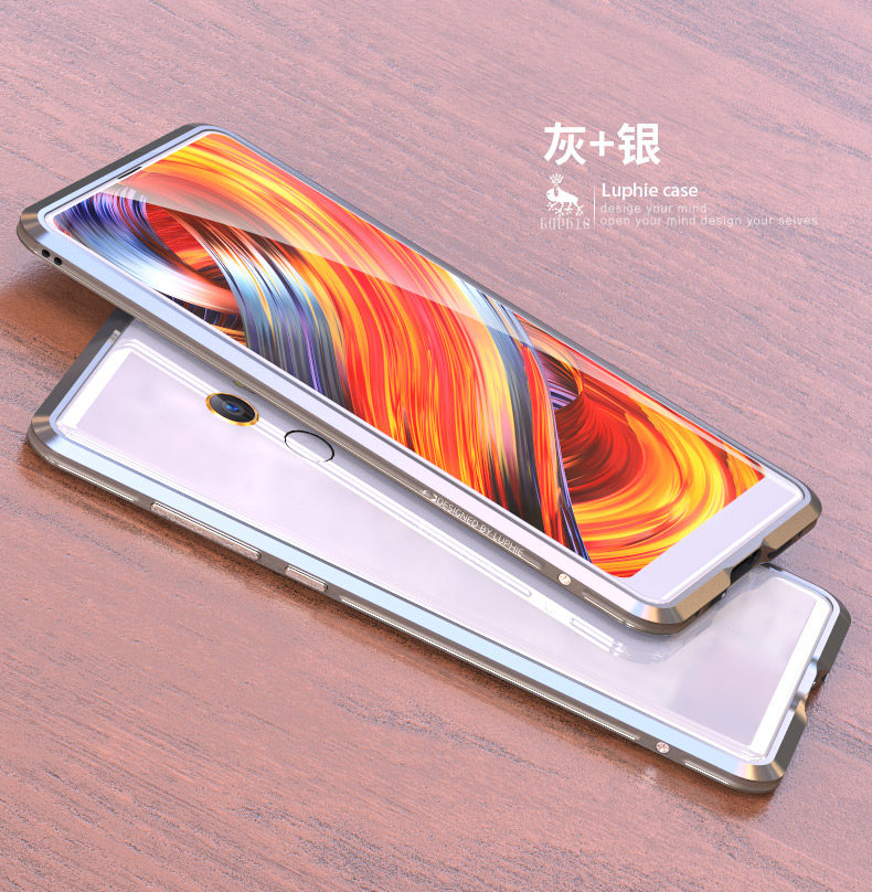 Luphie Bicolor Blade Sword Slim Light Aluminum Bumper Metal Shell Case for Xiaomi Mi MIX 2