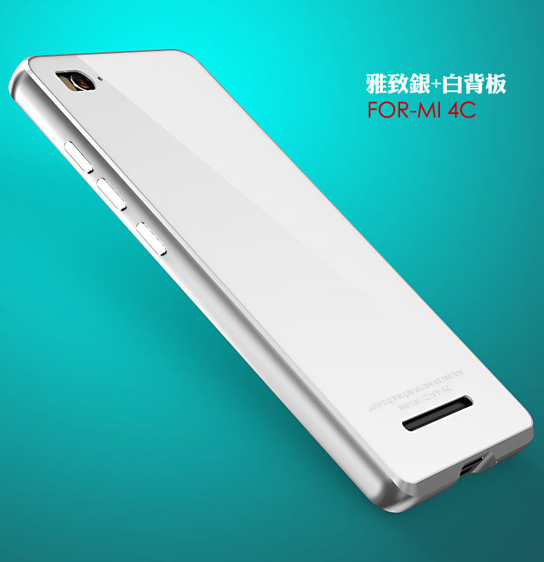 Luphie Aircraft Aluminum Metal Frame 9H Tempered Glass Back Cover Case for Xiaomi Mi 4C