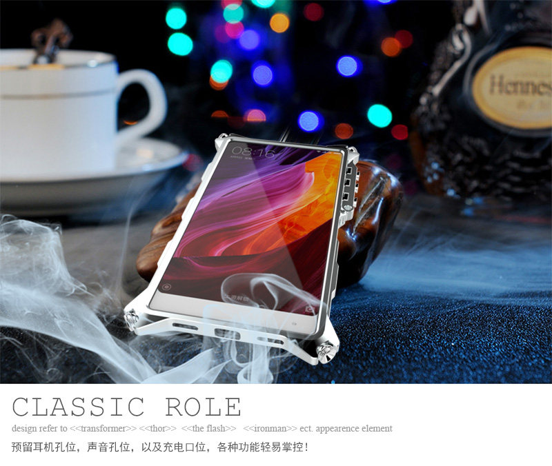 SIMON Mechanical Arm Skull Punk Premium Aluminum Metal Bumper Shockproof Case Cover for Xiaomi Mi MIX