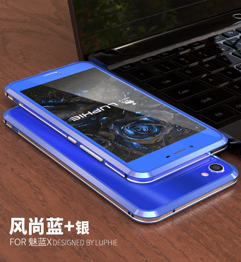 Luphie Bicolor Blade Sword Slim Light Aluminum Bumper Metal Shell Case for MEIZU X
