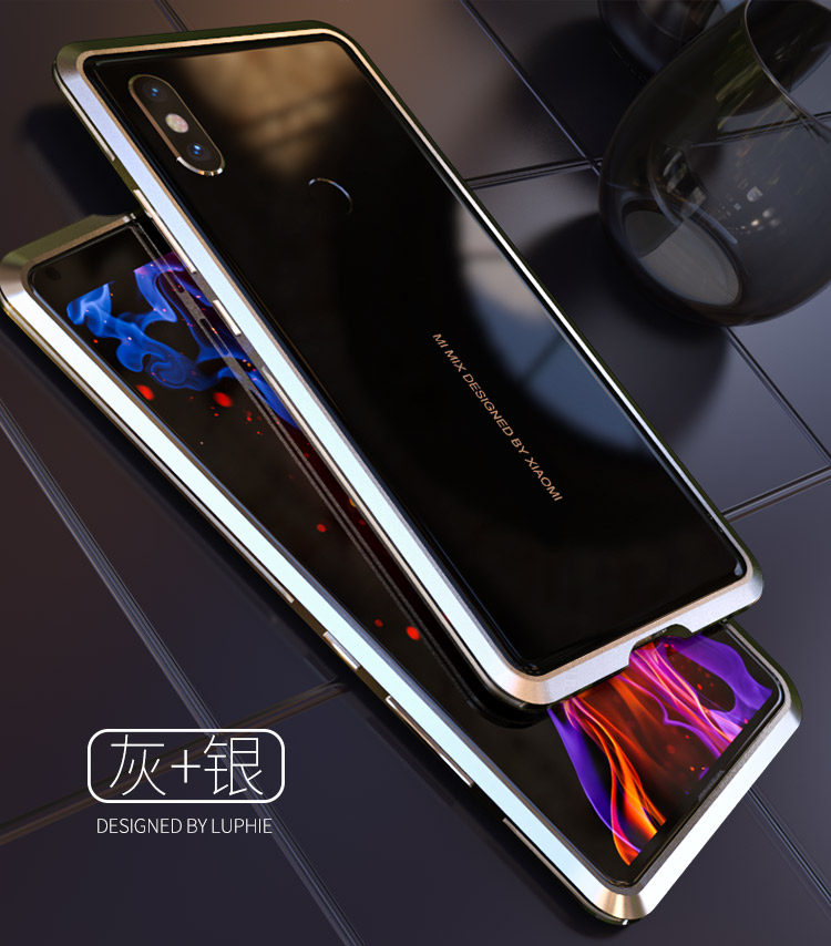 Luphie Bicolor Blade Sword Slim Light Aluminum Bumper Metal Shell Case for Xiaomi Mi MIX 2S