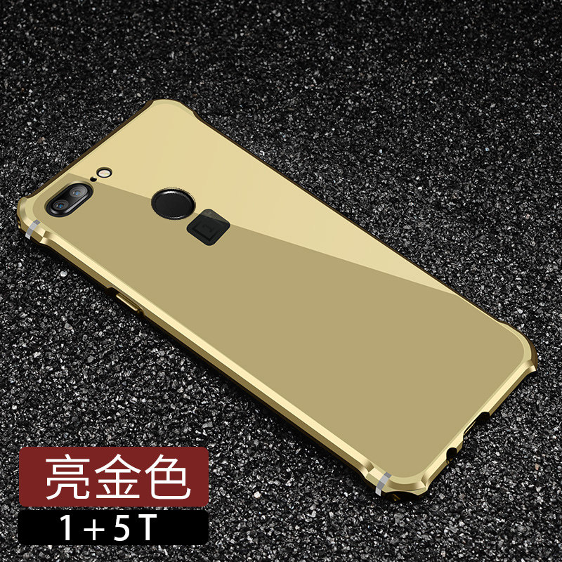iy Rainbow Aluminum Metal Bumper Dazzle PC Back Cover Case for OnePlus 5T