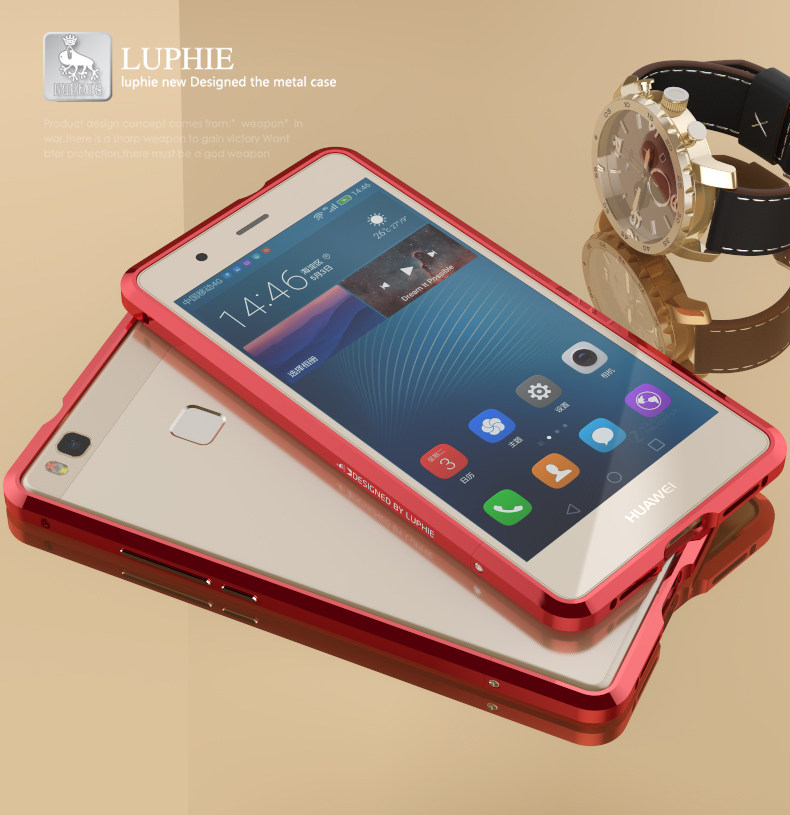 Luphie Blade Sword Slim Light Aluminum Bumper Metal Shell Case for Huawei P9 Lite
