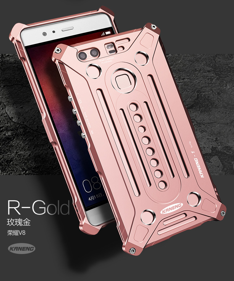 KANENG Powerful Aluminum Shell Shockproof Aerospace Metal Case Cover for Huawei Honor V8