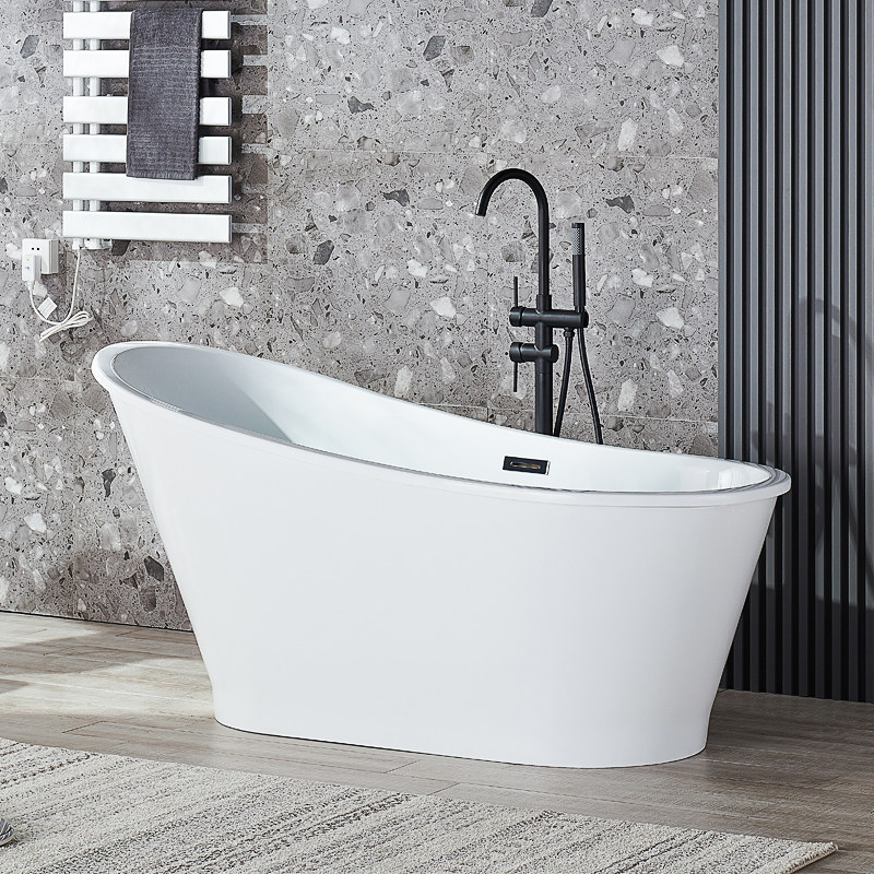 Yicai Lotus independent bathtub Small apartment Acrylic bathtub Household adult small tub Large bath tub