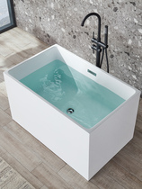 Freestanding mini small apartment bathtub Household artificial stone abrasive matte Japanese acrylic small bathtub deep bubble cylinder