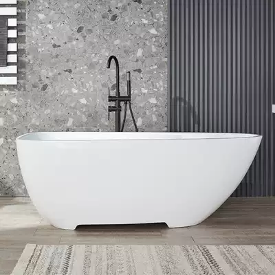 Artificial stone acrylic bathtub Free-standing wild villa hotel high-end bathtub 1 7 meters
