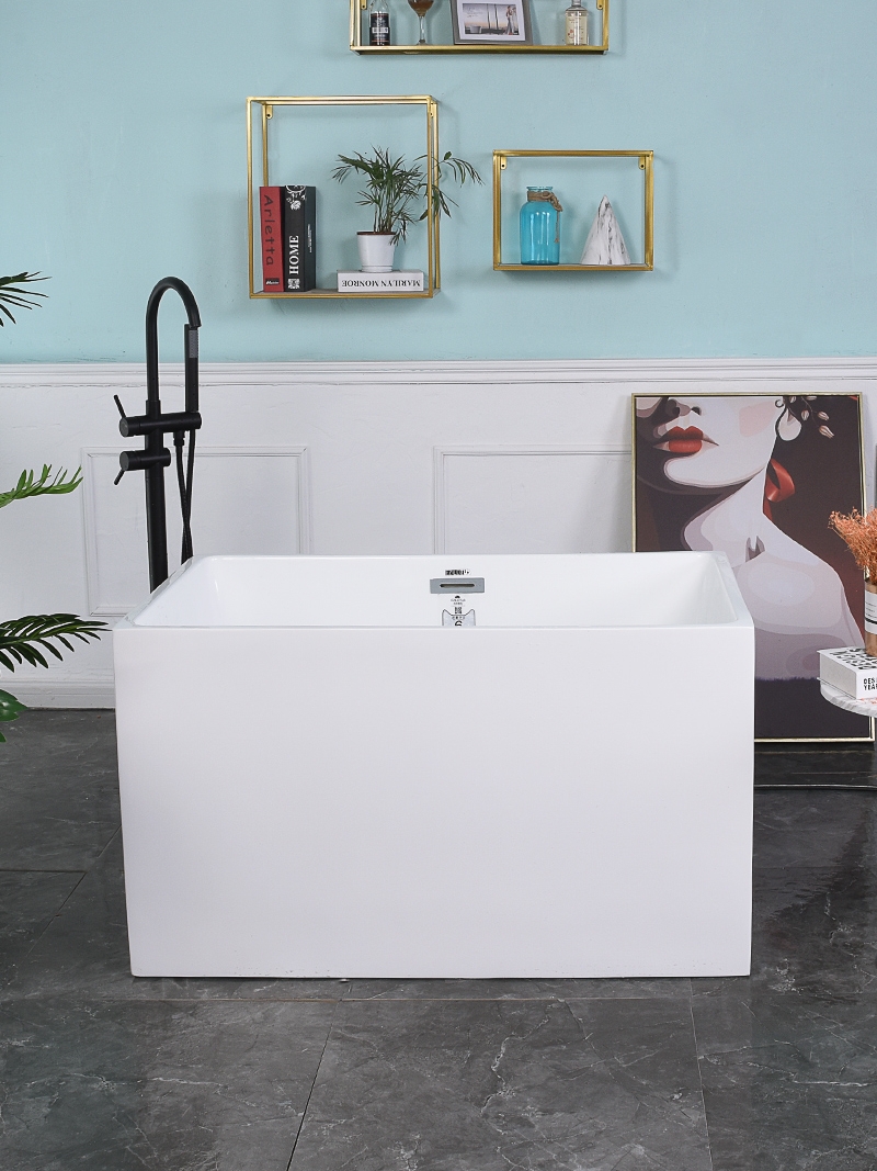 Net red independent mini small apartment bathtub Household artificial stone Japanese massage Acrylic small bathtub deepened square 1m